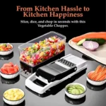 Zaruesh 12-in-1 Vegetable Chopper & Slicer – Multi-Function Food Cutter with 8 Blades - Image 2