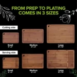 Zaruesh Extra Large Bamboo Cutting Board 17"x12" - Image 3