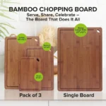 Bamboo Cutting Board Set of 3 | Durable Kitchen Chopping Boards | ZaruEsh - Image 2