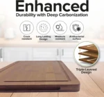 Zaruesh Extra Large Bamboo Cutting Board 17"x12" - Image 4