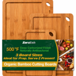Bamboo Cutting Board Set of 3 | Durable Kitchen Chopping Boards | ZaruEsh